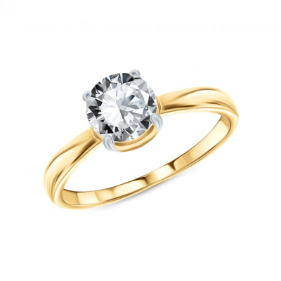 Золотое кольцо с фианитами