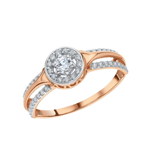 Золотое кольцо с фианитами