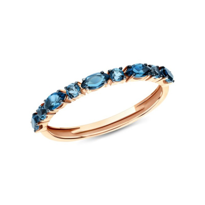 Золотое кольцо с топазами природными