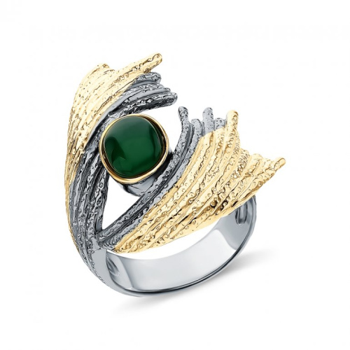 Серебряное кольцо с агатами природными