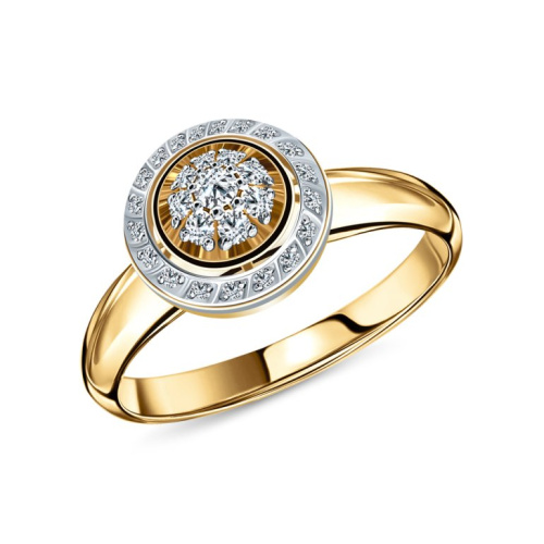 Золотое кольцо с бриллиантами природными