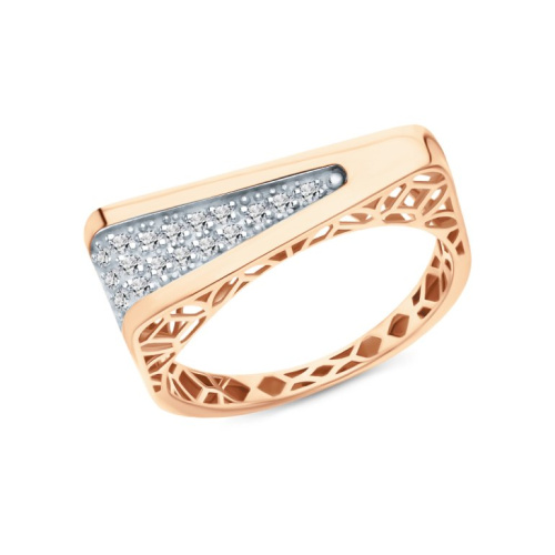 Золотое кольцо с фианитами