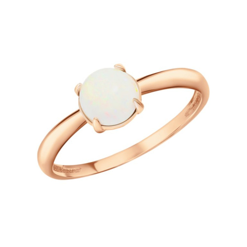 Золотое кольцо с синтетическим опалом