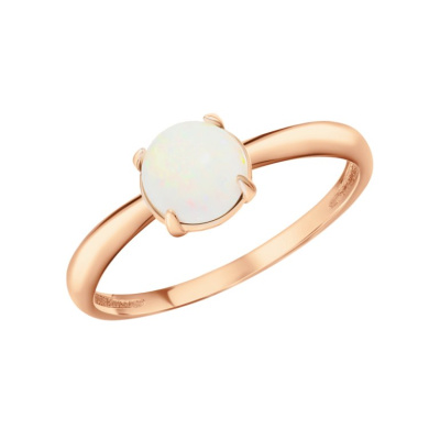 Золотое кольцо с синтетическим опалом