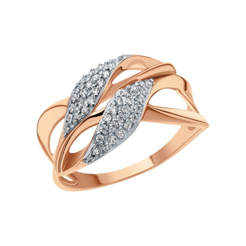 Золотое кольцо с фианитами