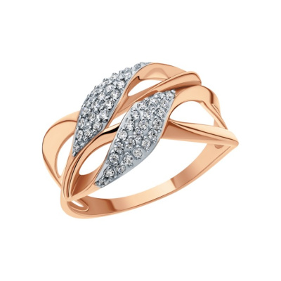 Золотое кольцо с фианитами