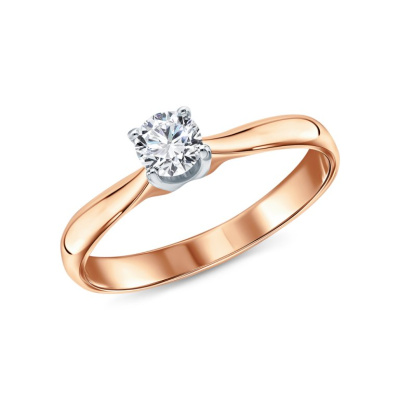 Золотое кольцо с бриллиантами природными