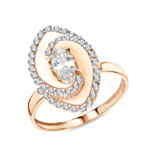 Золотое кольцо с фианитами