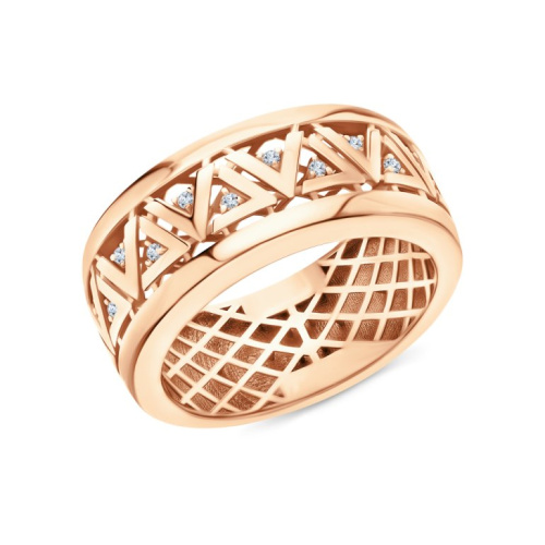 Золотое кольцо с фианитами