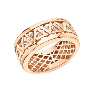 Золотое кольцо с фианитами