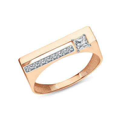 Золотое кольцо с фианитами