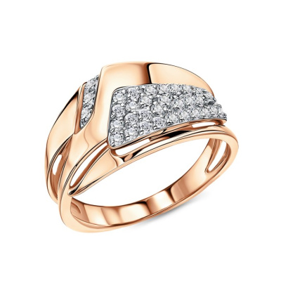 Золотое кольцо с фианитами