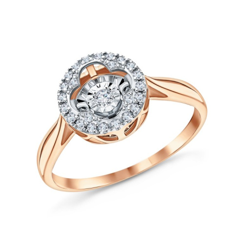 Золотое кольцо с бриллиантами природными