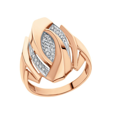 Золотое кольцо с фианитами