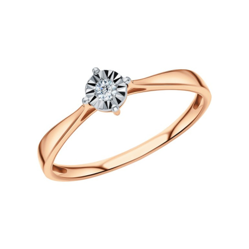 Золотое кольцо с бриллиантами природными