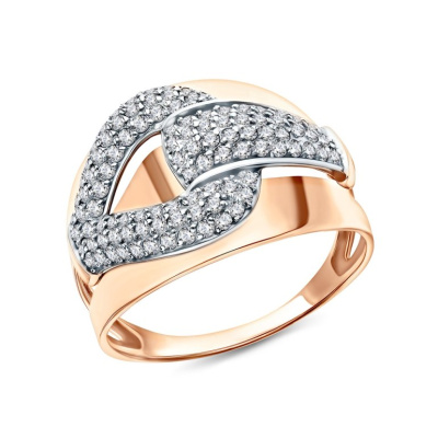 Золотое кольцо с фианитами