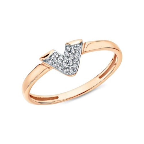 Золотое кольцо с фианитами