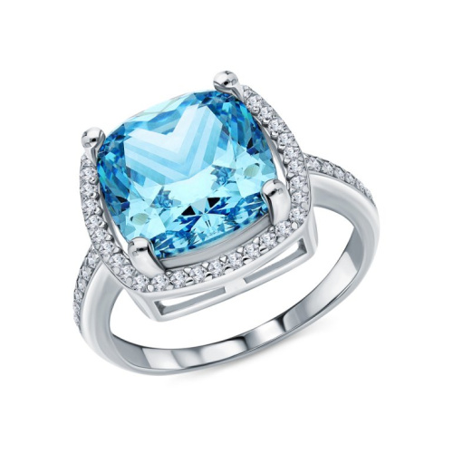 Серебряное кольцо с фианитами