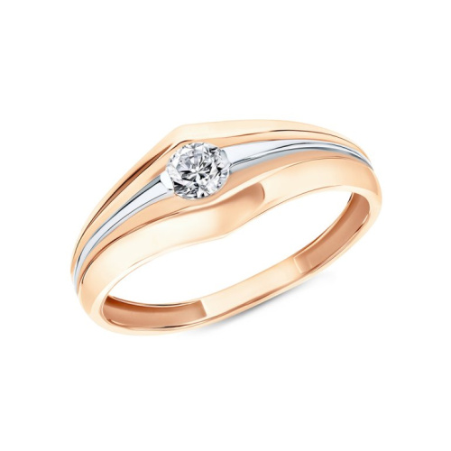 Золотое кольцо с фианитами