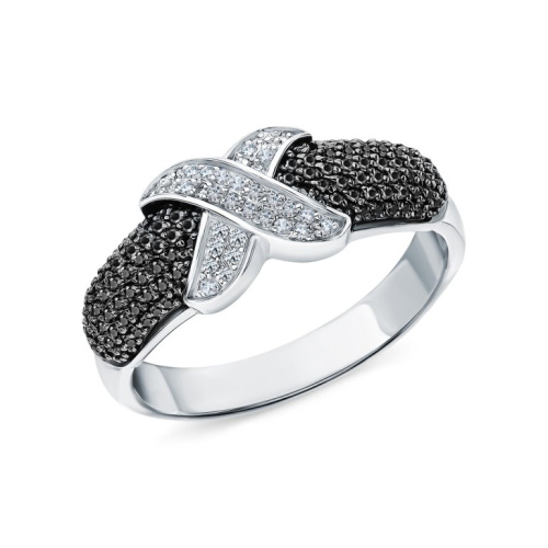 Золотое кольцо с бриллиантами черными природными