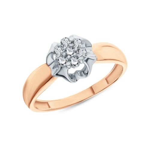 Золотое кольцо с фианитами