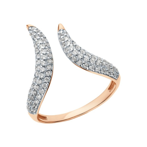 Золотое кольцо с фианитами