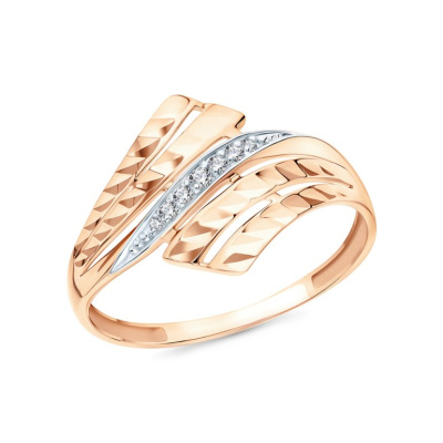 Золотое кольцо с фианитами