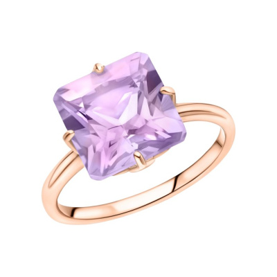 Золотое кольцо с природным  аметистом