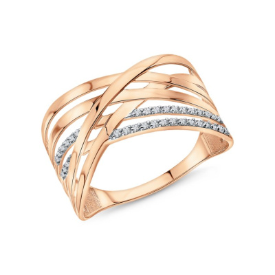 Золотое кольцо с фианитами