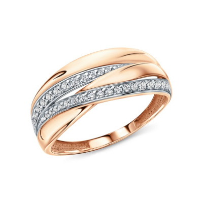 Золотое кольцо с фианитами