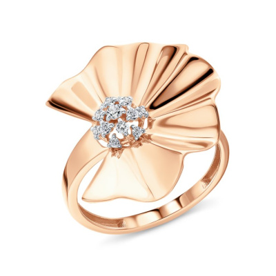 Золотое кольцо с фианитами