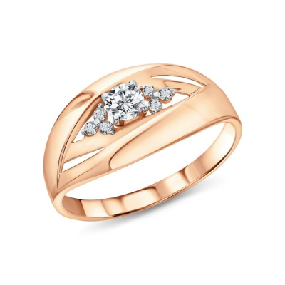 Золотое кольцо с фианитами