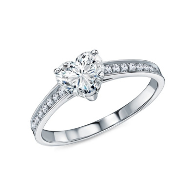 Золотое кольцо с бриллиантами выращенными