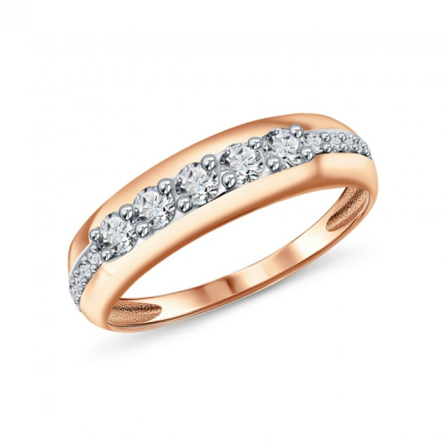 Золотое кольцо с фианитами