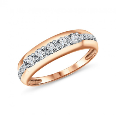 Золотое кольцо с фианитами