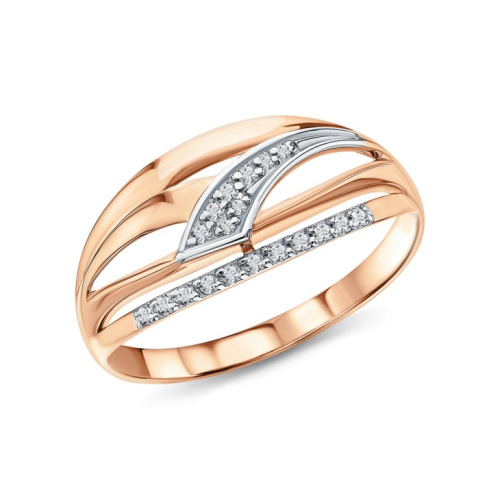 Золотое кольцо с фианитами