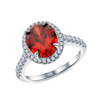 Серебряное кольцо с фианитами