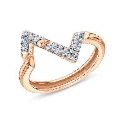 Золотое кольцо с фианитами