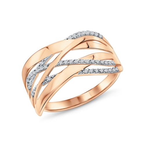 Золотое кольцо с фианитами