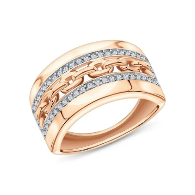 Золотое кольцо с фианитами