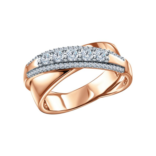 Золотое кольцо с бриллиантами природными