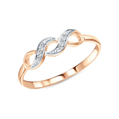 Золотое кольцо с фианитами