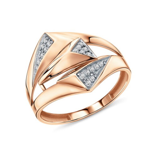 Золотое кольцо с фианитами