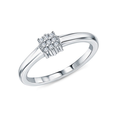 Серебряное кольцо с бриллиантами выращенными