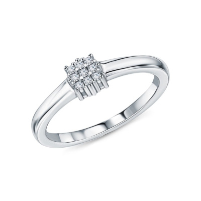 Серебряное кольцо с бриллиантами выращенными