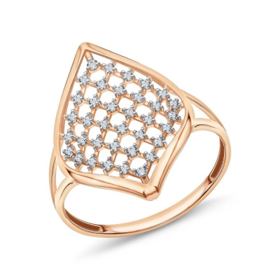 Золотое кольцо с фианитами