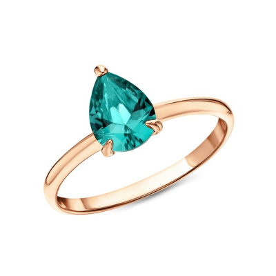 Золотое кольцо с наноситалом турмалин параиба