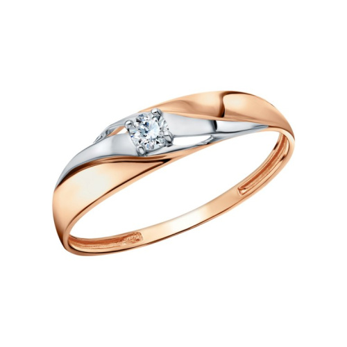 Золотое кольцо с фианитами