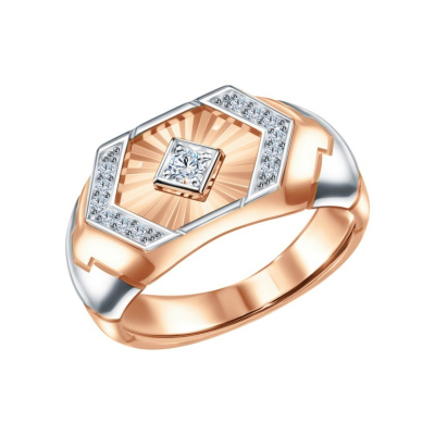 Золотое кольцо с фианитами