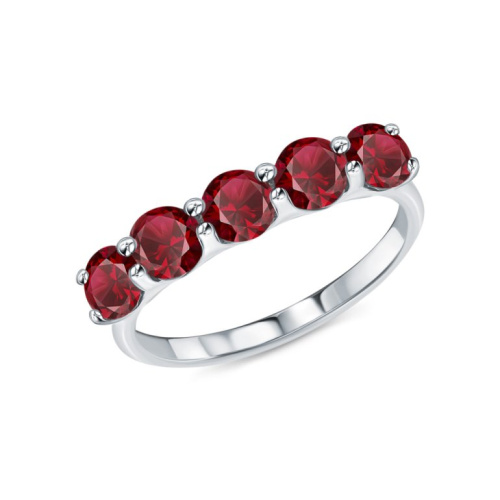 Серебряное кольцо с рубинами природными